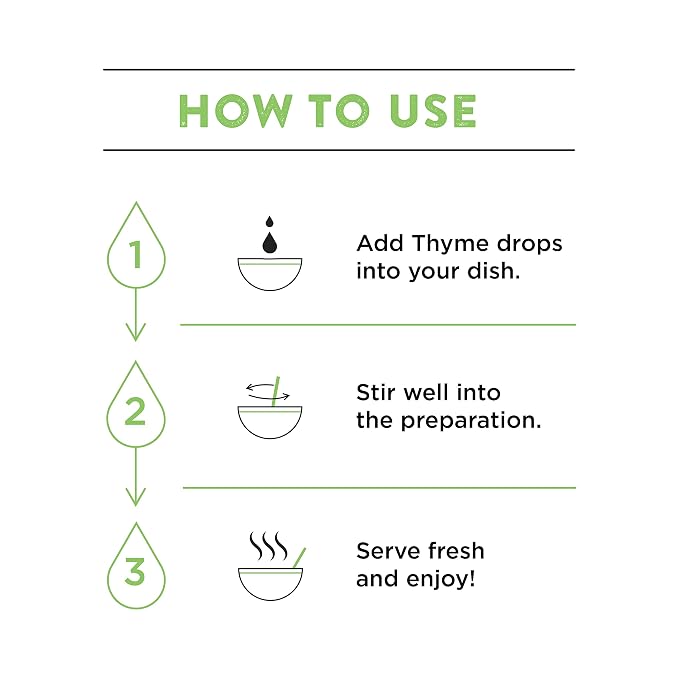 Spice Drop Thyme Extract | 100% Natural | For Soups, Pasta, Spaghetti, Gourmet Dishes | 0.17oz (180 drops) | Natural Herb Extract | Authentic Flavor | Vegan | Keto & Paleo Friendly | Non-GMO | Squeeze, Drop And Stir