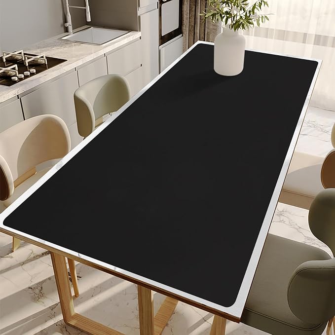 Large Silicone Mats for Kitchen Counter, 24"x80" Cuttable Silicone Roll for Heat Resistant Mats for Countertop, Kitchen Island Mat, Dining Table mat, Skin-Friendly Material, Black