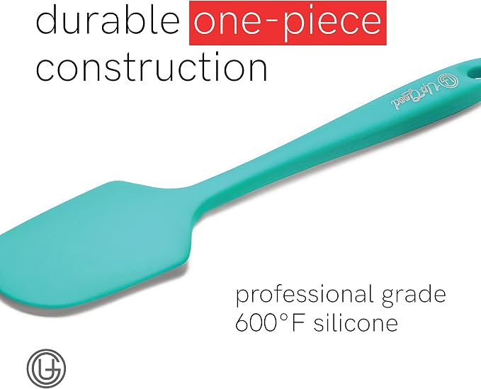 UpGood Silicone Spatula Set 600°F - High Heat Resistant Nonstick, Small and Large Kitchen Spatulas - Flexible BPA Free Professional Grade Cookware - Utensils for Cooking, Baking, Mixing(4 Pcs, Teal)