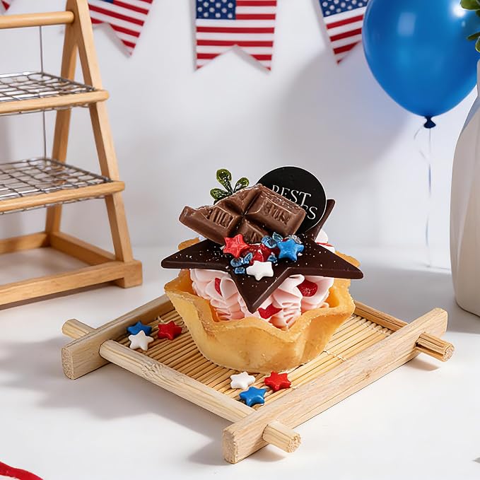 Red White and Blue Sprinkles for Cake Decorating, Patriotic 4th of July Sprinkles with Star Nonpareils Jimmies Sanding Sugar for Ice Cream Brownie Cupcake Cookie Baking