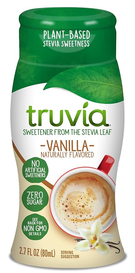 Truvia Zero-Calorie Liquid Sweetener from the Stevia Leaf, Vanilla Flavor, 2.7 Fl Oz Bottle