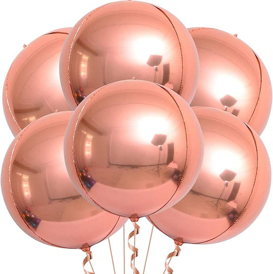 KatchOn, Rose Gold Balloons - 22 Inch, Pack of 6 | Rose Gold Foil Balloons for Bridal Shower Decorations | Mylar Balloon for Bachelorette, Anniversary, Birthday Party, 2026 Graduation Decorations