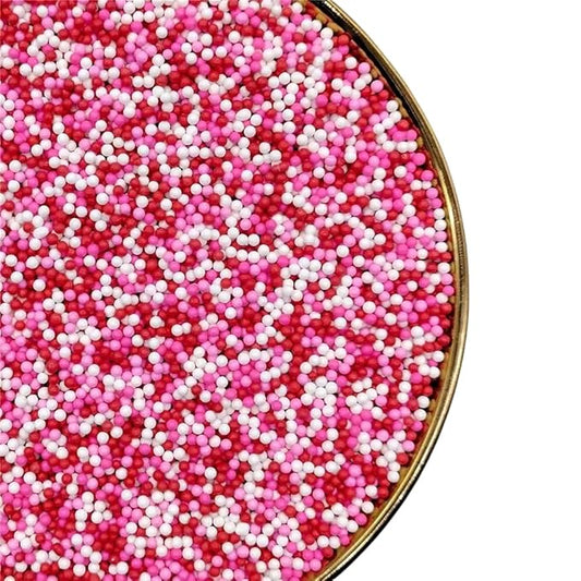 White Red Pink Edible Pearl Sprinkles for Cake Decorations, Baking Ice Cream, Cookies, Cupcake Topper Edible Pearls Candy - 2mm Sugar Pearls for Cake Decorating 130g/4.6oz 1 Bottle ( 2mm red pink white )