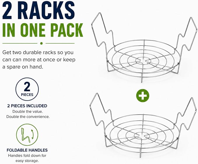 Supa Ant 2 Pack Canning Rack for Stock Pot (12 in.) Stainless Steel Canning Jar Rack with Handles – Water Bath Canning Rack Supplies Kit for Mason Jars – For Water Bath Canning Only