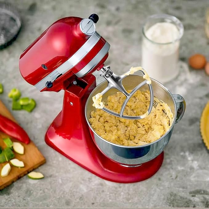 Stainless Steel Flat Beater for KitchenAid Mixer, Paddle Attachment for Tilt-Head Stand Mixer Fits 4.5-5 QT Mixing Bowl, Beater Replacement, Dishwasher Safe by GVODE