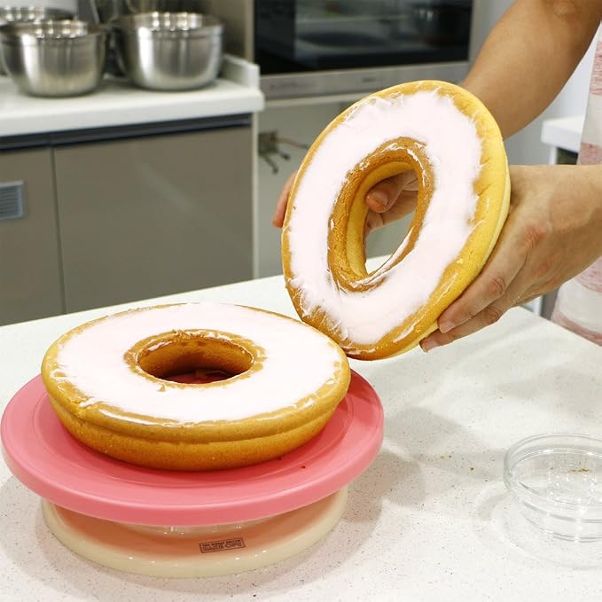 Webake Jumbo Silicone Donut Cake Pan Non-Stick Bagel Cake Mold 10 inch Set of 2 Halves Baking Molds