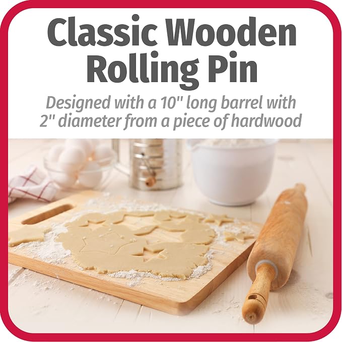 GoodCook Everyday Rolling Pin,17 inches,Wood,(Pack of 6)
