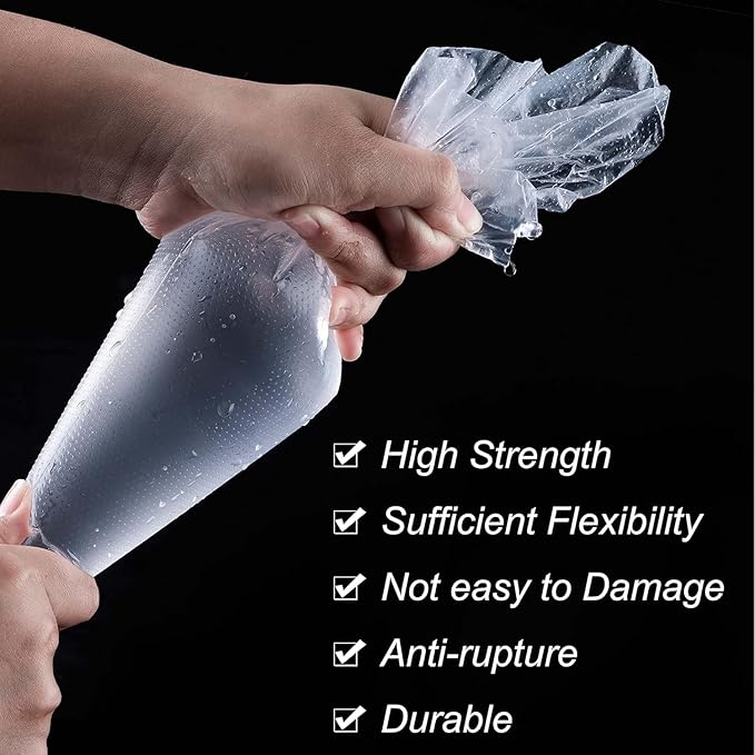 Piping Bags Disposable Pastry Bags 12 Inch 100PCS Thicken and Non-Slip Icing Bags Tipless Frosting Piping Bag for Cake, Cream Frosting and Cookie Decoration Supplies
