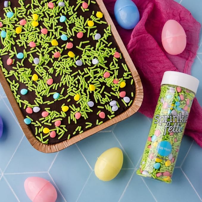 Sweets Indeed Easter Sprinkles, Spring Edible Sprinkle Mix, Perfect for Cake Decorations, Baking, Ice Cream, Cookies, Cupcake Topper For Birthday, Dairy Free, 4 ounces (Egg Hunt)