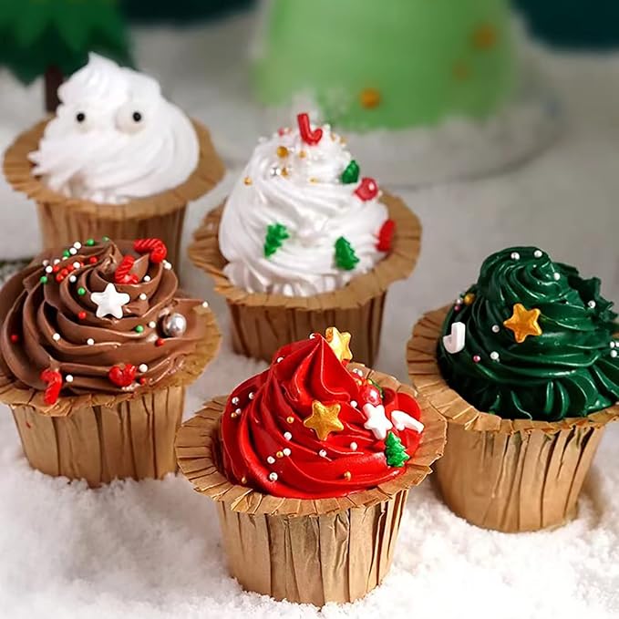 LEBERY Christmas Sprinkles Red Green Gold Sprinkles Holiday Sprinkle Mix Christmas Tree Sprinkle Star Cake Decoration Christma Jimmies Heart for Baking Cookie Ice Cream Decorations - 4.6 oz