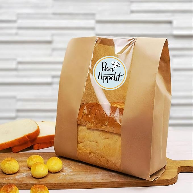 300PCS Bon Appetit Sticker,Enjoy Your Meal Stickers,1.5" Round Sealed Labels for Food Service,Bakery Packaging,Catering Business