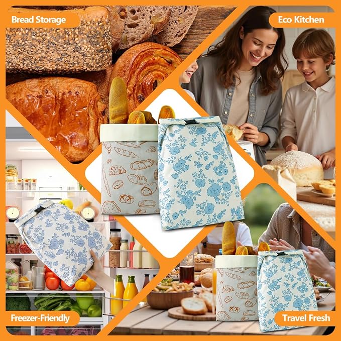 Beeswax Bread Bags for Homemade bread,2 Pack Sourdough Bread Bags,Reusable Bread Bourdough Storage