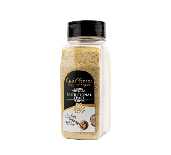 GranAroma Nutritional Yeast, Perfect for Popcorn, Pasta, Salads & Vegan Cheese (6 Ounce)
