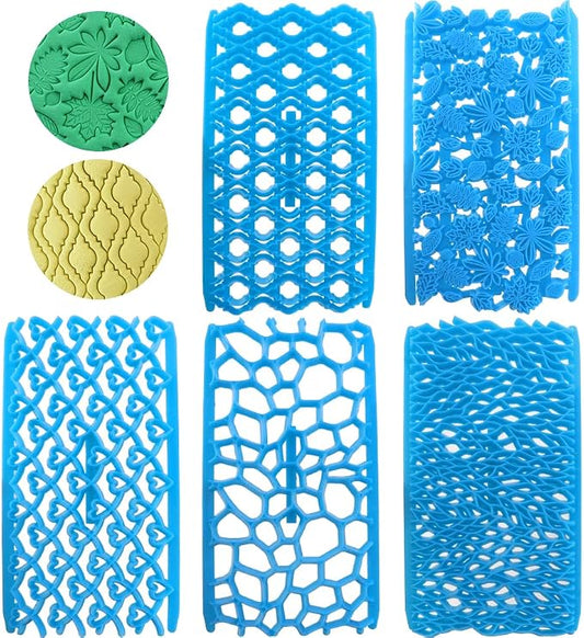 5 Pcs Cake Fondant Embossing Mould Set - Different Patterns Fondant Embosser Baking Decoration Mold for Chocolate, Cookie, Cupcake