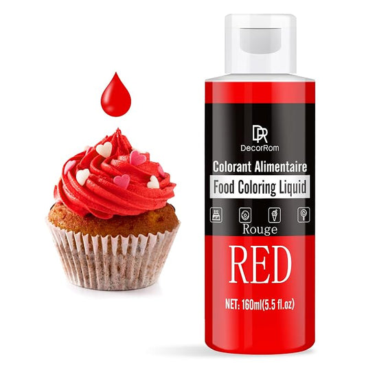Red Food Coloring Liquid - Vibrant Liquid Icing Food Coloring Set for Baking, Cake Decorating, Easter Egg, Airbrush - Tasteless Food Dye for Fondant, Slime, DIY Crafts - 5.5 Fl.oz / 160ml Each