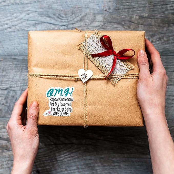 Littlefa Repeat Customers are My Favorite Stickers, Appreciate Customer Small Business Stickers Labels- Thank You Sticker for Envelopes Seal,Mail Packaging Sticker for Small Business 500 PCS
