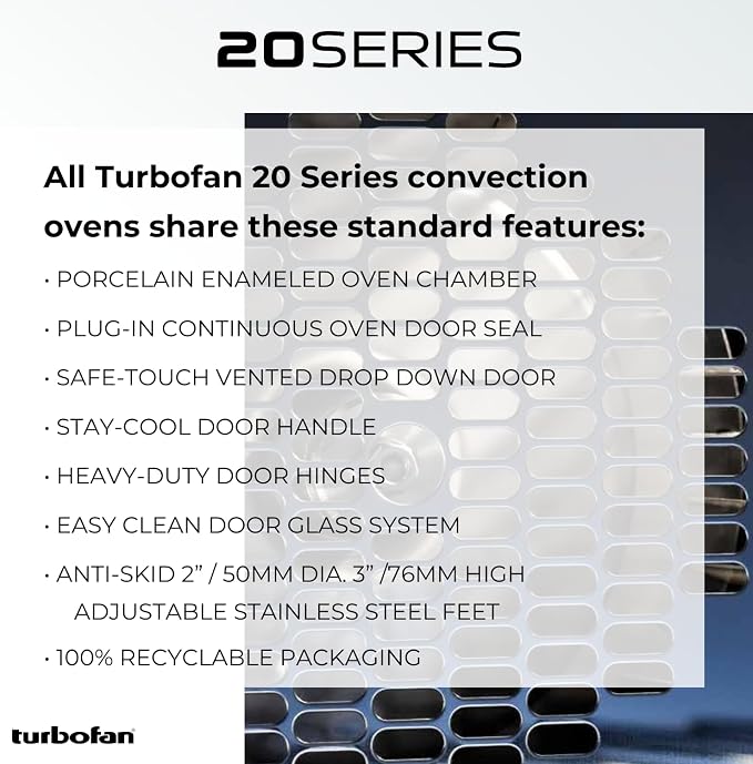 Moffat Turbofan E28 Series Full Size Countertop Electric Convection Ovens w/Stand, Double Stack w/Casters, Digital Control, 208v/50/60/1ph