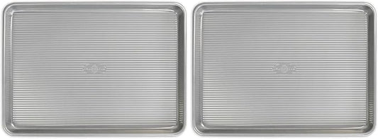 USA Pan Bakeware Nonstick Half Sheet Pan,Baking Sheet,Aluminized Steel,(Pack of 2)