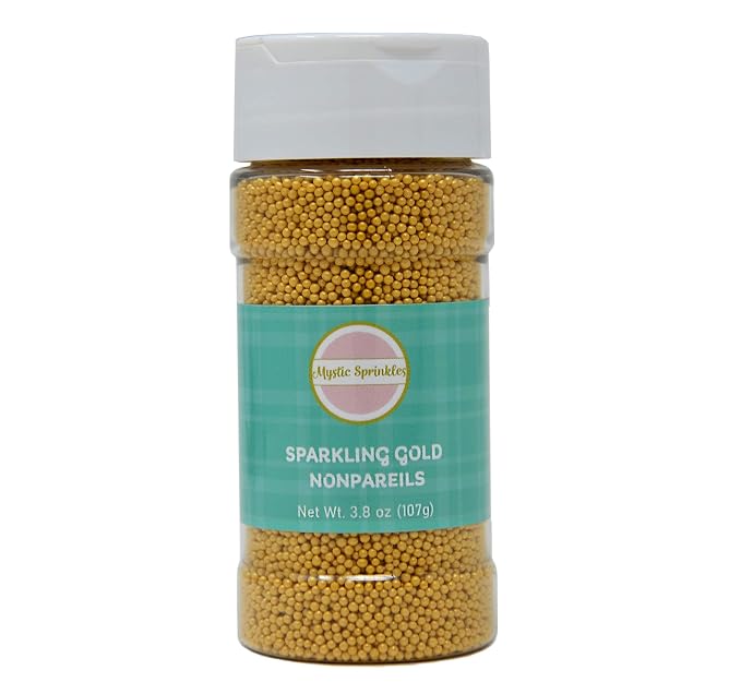 Mystic Sprinkles Sparkling Gold Nonpareils 3.8oz Bottle
