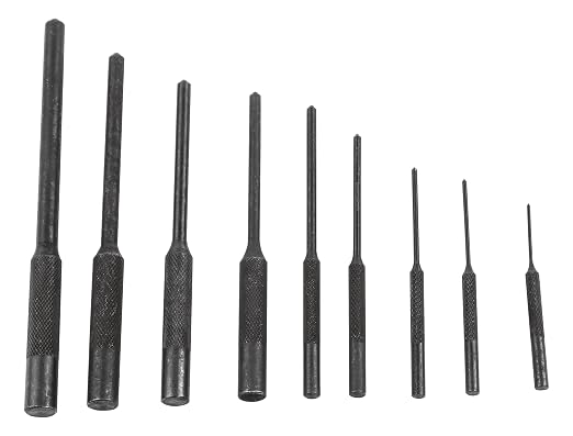 Wheeler Roll Pin Punch Set with 9 Steel Punches, Labeled Rollup Storage Bag for Firearm Maintenance and Gunsmithing