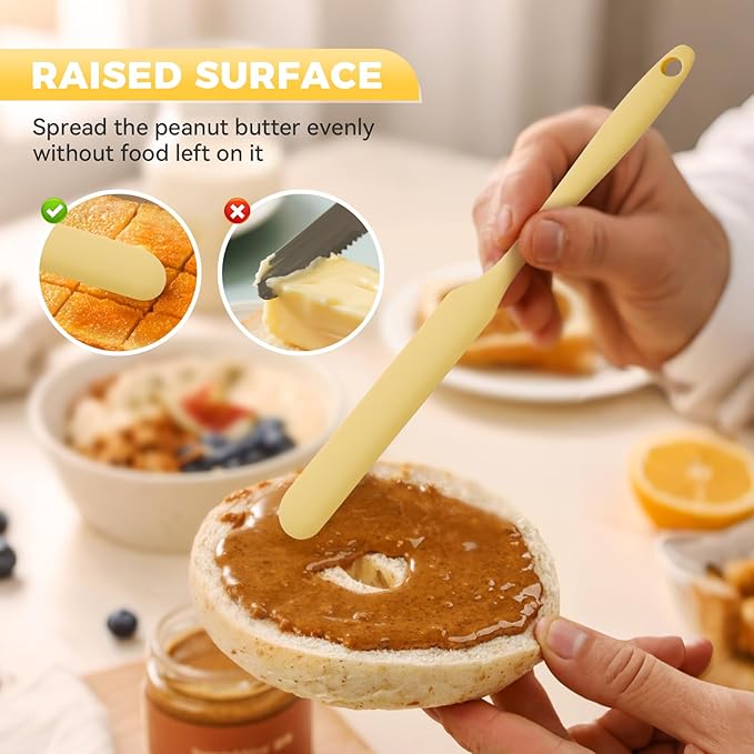6 Pcs Silicone Jar Spatula Set, Sourdough Spurtle, Jar Scraper, Long Handle Thin Spatulas, Perfect for Jars, Bottles, Containers, Mixing, Scraping, Spreading Jam, Cake Icing and Sourdough Tools. (6)