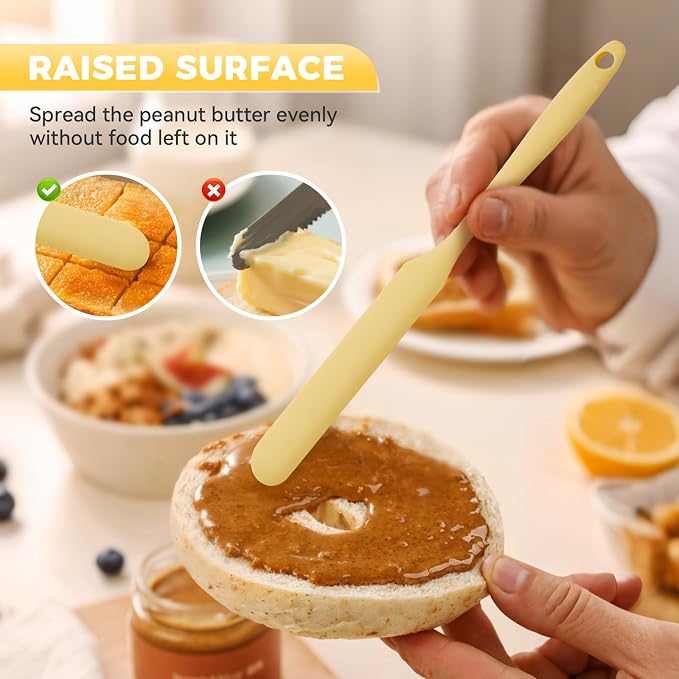 5 Pcs Silicone Jar Spatula Set, Sourdough Spurtle, Jar Scraper, Long Handle Thin Spatulas, Perfect for Jars, Bottles, Containers, Mixing, Scraping, Spreading Jam, Cake Icing and Sourdough Tools. (5)