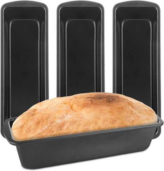 AKOLAFE 4 Pack Large Loaf Pans Nonstick Banana Bread Pan for Homemade Bread Baking Pan for Oven Metal Meatloaf Pans Sandwich Bread Loaf Pan for Baking Bread Tins for Baking Meat Loaf Cake (Inner 10x3)