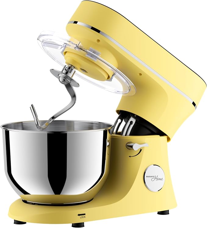 Magnavox Home, 6.3 qt Digital Touchscreen Stand Mixer, 11 Speeds, Yellow