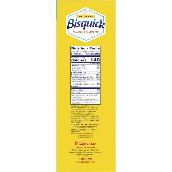 Betty Crocker Bisquick Pancake and Baking Mix, Original, Makes About 145 Pancakes, Giant Size, 96 oz (Pack of 2)