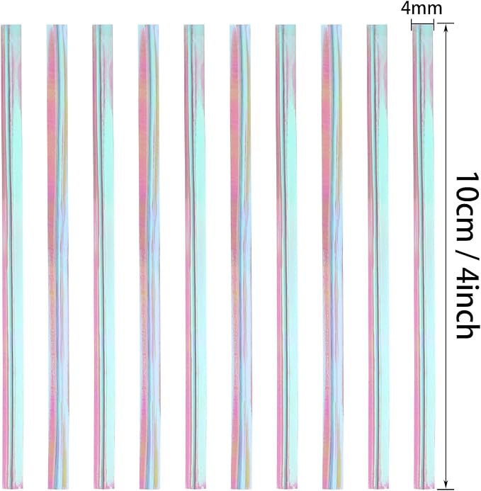 Mini Skater 4" Metallic Twist Ties Foil Bread Ties for Packaging Candy Goodies Cookies Gift Cellophane Treat Bags Christmas Wedding Party Favor Supplies,500Pcs (Iridescent)