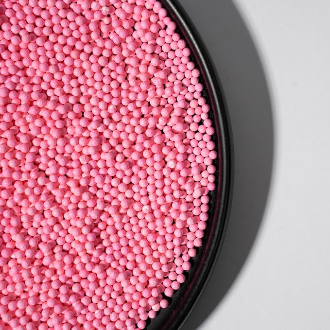 Nonpareils Sprinkles, White Edible Pearl Sprinkles for Cake Decorations, Baking, Ice Cream, Cookies, Cupcake Topper Edible Pearls Sprinkles - 2mm Matte White Sugar Pearls for Cake Decorating ( 130g/4.6oz )1 Bottle (2mm pink)