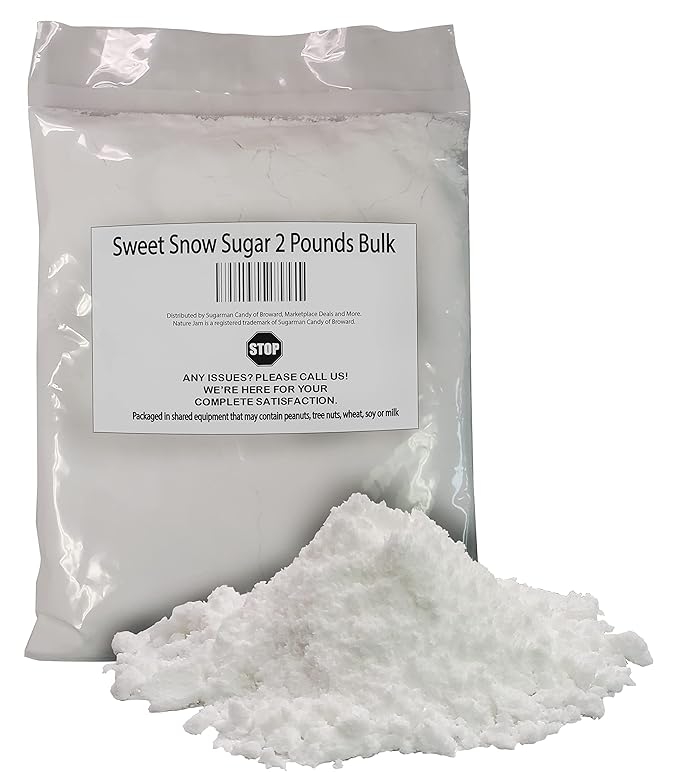 Naturejam NO MELT Sweet Snow Sugar 2 Pounds Bulk Bag for Doughnuts and Pastries-White Sugar For Powdered Donuts Origin: Germany