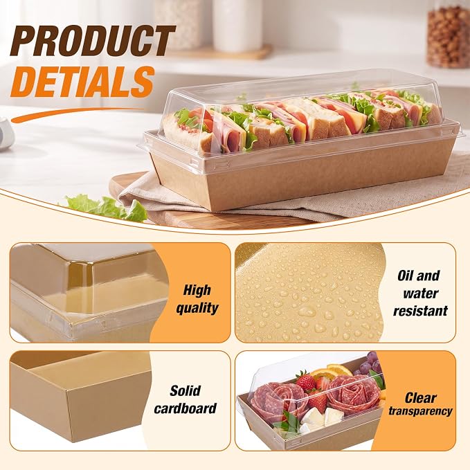 200 Pack Charcuterie Boxes with Clear Lids 5 Inch Disposable Square Sandwich Boxes 7 Inch Rectangle Food Containers Mini to Go Food Containers for Cookie Donut Muffin Charcuterie Accessories