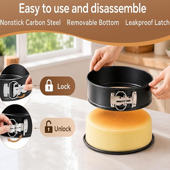 9 Inch non-stick Cheesecake Pan Springform Pan, Removable Bottom with 50PCS Parchment Paper
