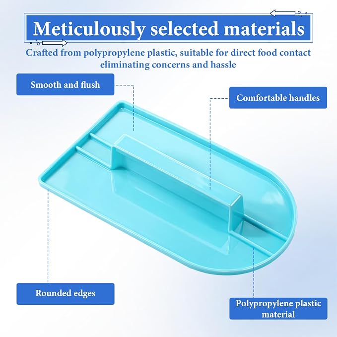 2Pcs Fondant Smoothing, 14.5 x 8 cm/5.7" x 3.1" Fondant Tools Plastic Cake Decorating Smoother & Polisher Cake Decorating Tools Cake Leveler for Smoothing Icing Decoration Sugar Craft (White, Blue)