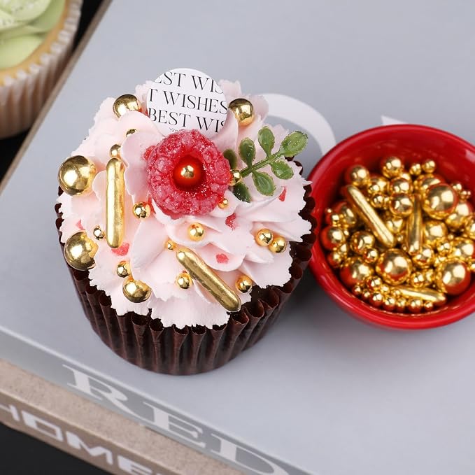 Sprinkles, Gold Pearl Sprinkles Mix, 130g/4.6oz Edible Sprinkles for Cake Decorating, Candy Baking Decorations, Ice Cream Toppings and Cookie Decorating, Wedding Party Valentines Supplies