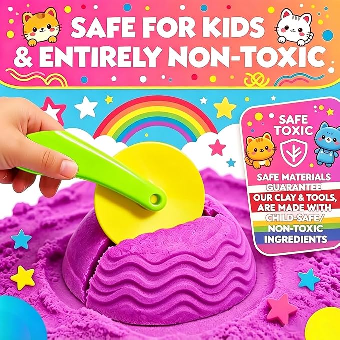Dough and Clay Play Tools Kit for Kids, Modeling Clay Accessories for Toddlers, Animal Cutters with DIY Rollers & Safety Scissors, Dough Extruder Easy Squeeze for Kids, Ideal Home Play & Baking Set