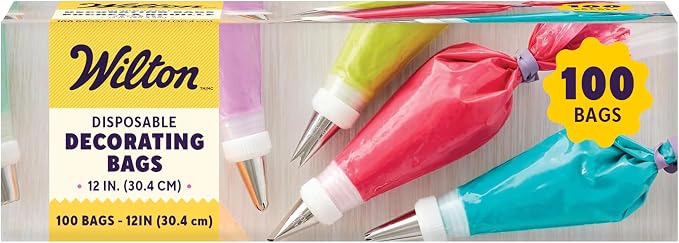 Wilton Disposable Decorating Bags - Piping, Icing & Cake Decorating - Perfect for Baking Creations - Baking Accessories - Packaging May Vary - 12-Inch, 100 Count
