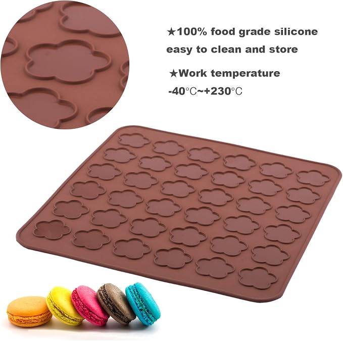 beicemania® Silicone Classic flower Macaron Baking Mat for 15 Macarons Macaroons Biscuits Cookies