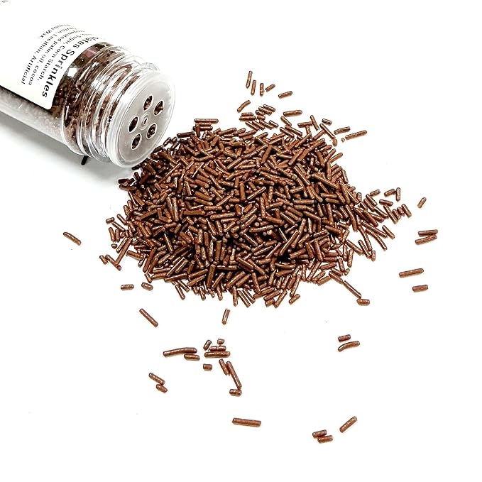 Homipooty Chocolate Soft Jimmies Sprinkles Edible Candy Jimmies Sprinkles for Cake Decorating 78g/2.75oz Cookie Cupcake Topper Ice Cream