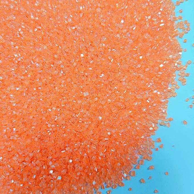 HeDeon&Rles Edible Orange Sanding Sugar Crystals for Baking 120g/4.23oz Sparkling Sugar Crystals Cake Cupcake Pancake Ice Cream Top Birthday Wedding Easter Halloween ChristmasCake Decoration