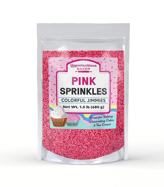 Unpretentious Pink Sprinkles, 1.5 lb, Bright & Colorful, Decorative & Fun Topping for Baking