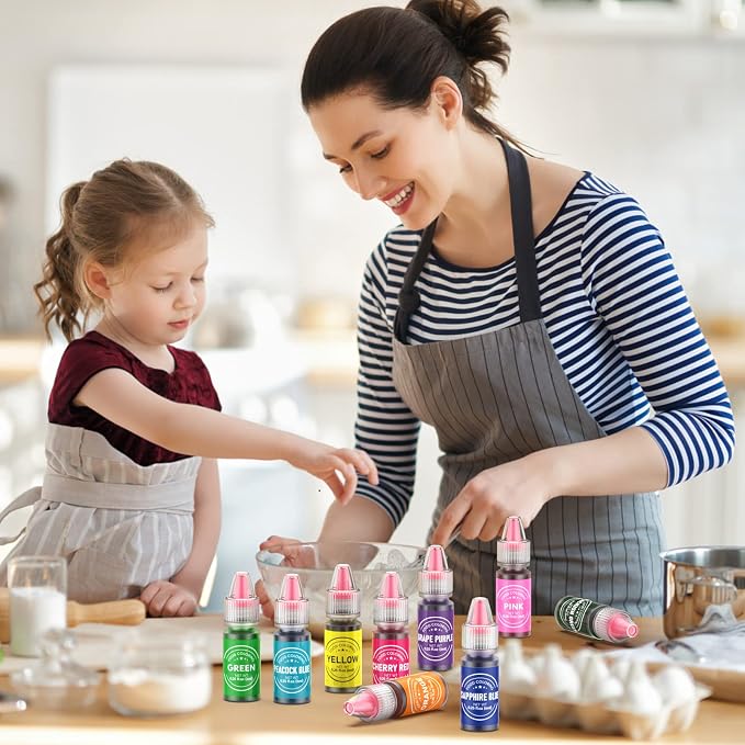 Food Coloring for Baking - 26 Vibrant Cake Coloring Liquid Set for Dessert Decorating, Food Grade Food Dye for Icing,Fondant,Cookies,Easter Egg,Making DIY Supplies Kit- 0.25 Fl. oz/Bottles