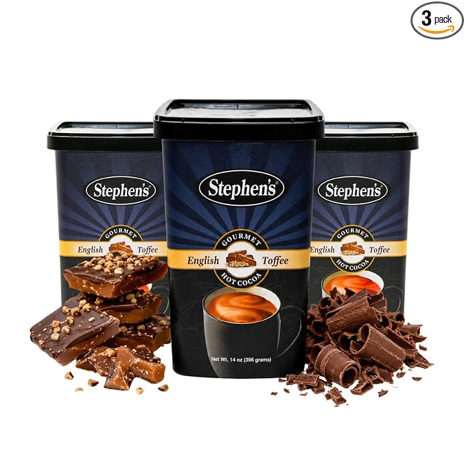Stephen's Gourmet Hot Cocoa Mix, English Toffee Flavor, Premium Rich & Creamy Drinking Chocolate, Easy Mix Hot Cocoa Powder, 14 oz. (Pack of 3)