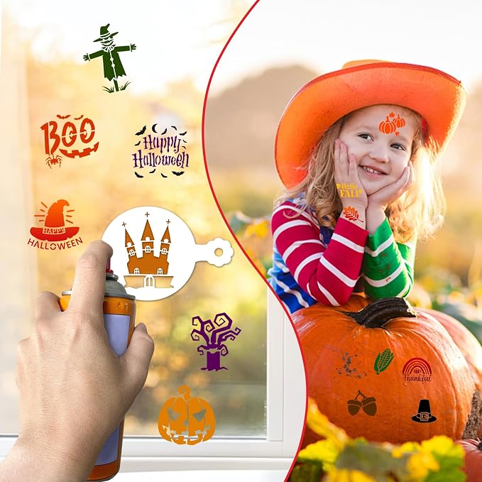 JULBEAR 36 Pcs Holiday Cookie Cake Stencils Baking Templates | Cookie cake stencils for Christmas, Halloween, Thanksgiving, for baking, painting, dessert, coffee & DIY party decoration