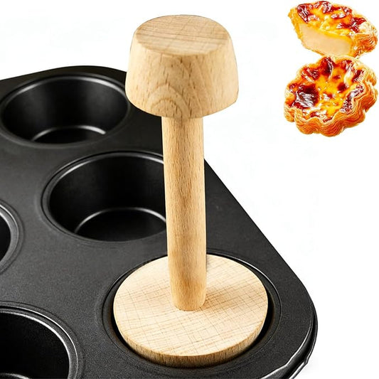 Wooden Tart Mold, Double Side Pie Dough Mold DIY Cake Pastry Baking Tamper Mini Pastry Tools for Cheesecakes Dessert Kitchen Baking Tools