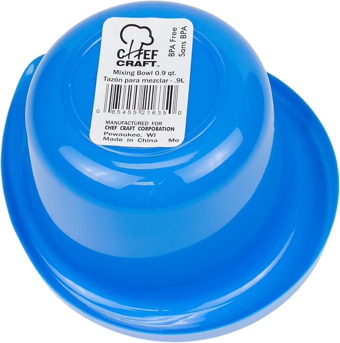 Chef Craft Select Plastic Mixing Bowl, 9 Quart Capacity, Blue (Pack of 2)