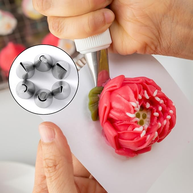 6Pcs 79 80 81 102 103 104 Cake Piping Tips, Cake Decorating Supplies Piping Tips