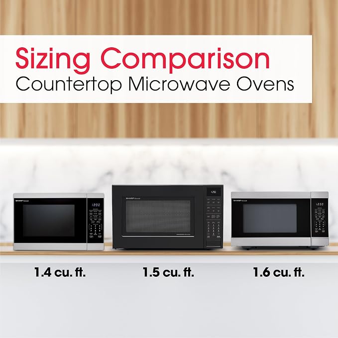 SHARP Countertop Microwave Oven with Removable 12.4" Carousel Turntable, 1100 Watt, 1.4 Cubic Feet, White