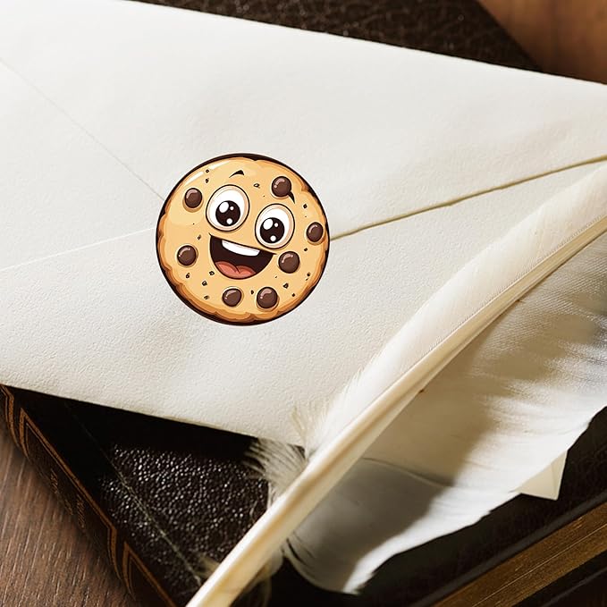 500Pcs Cookie Paper Stickers,Chocolate Chip Birthday Baby Shower Party Favors Supplies Decorations Cookies Milk Sticker Labels